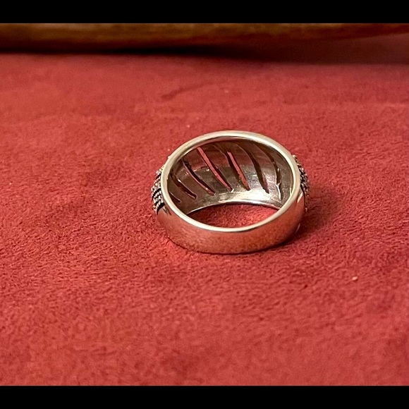 925 Sterling Silver Marcasite Gem Domed Design - Picture 3 of 6